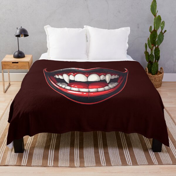 Item preview, Scary Vampire Mouth Smile with Sharp Fangs Vector Art designed and sold by OksArtStudio.