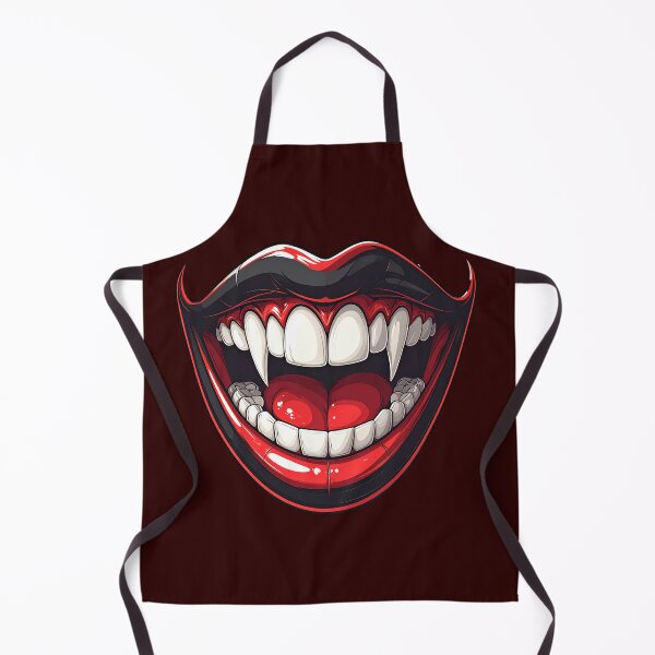 Item preview, Scary Vampire Mouth Smile with Sharp Fangs Vector Art designed and sold by OksArtStudio.