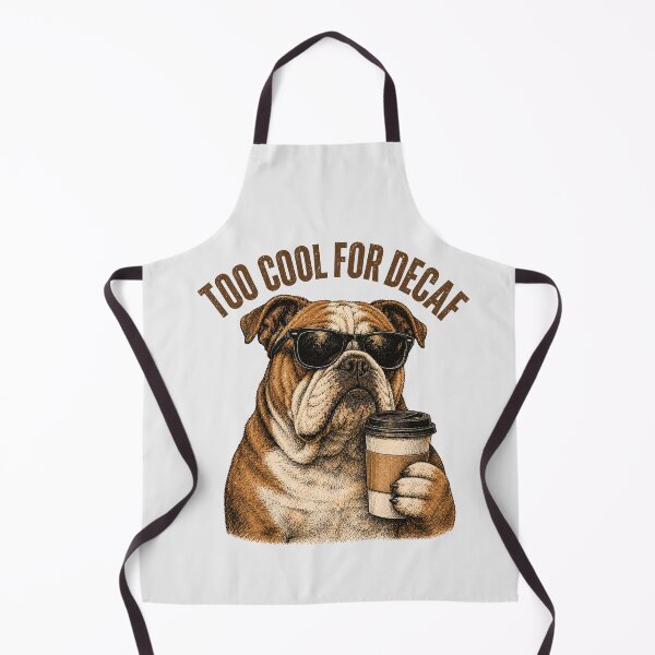Item preview, Too Cool for Decaf – Funny Bulldog Coffee Lover designed and sold by good vibes clothing.