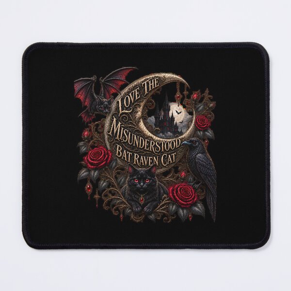 Item preview, Love The Misunderstood Bat Raven Cat, Dark Fantasy Art, Gothic Aesthetic, Witchcore, Black Cat Lovers, Vampire Vibes, designed and sold by Crystal-Tree.