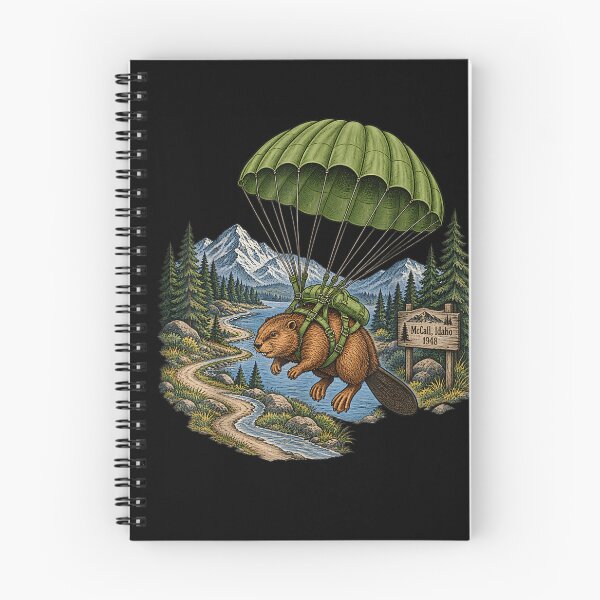 Item preview, Vintage Parachuting Beaver McCall Idaho Nature Graphic  designed and sold by Juansustait.