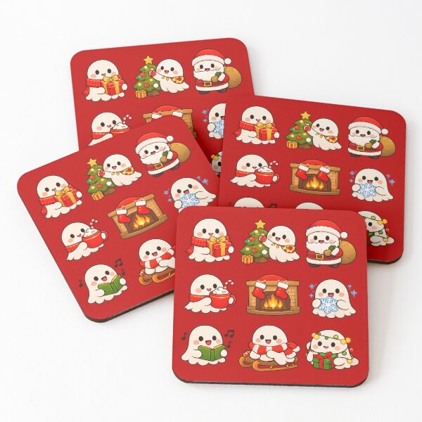 Item preview, Cute Ghost Cozy Christmas Kawaii Sticker Sheet Gift designed and sold by Artycom.