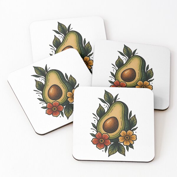 Item preview, Half Avocado Illustration with Warm Floral Accents designed and sold by brastonvilager.