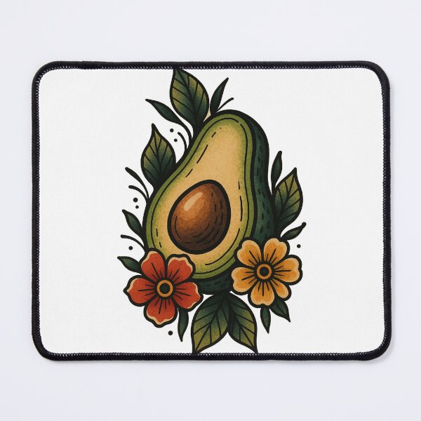 Item preview, Half Avocado Illustration with Warm Floral Accents designed and sold by brastonvilager.