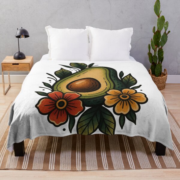 Item preview, Half Avocado Illustration with Warm Floral Accents designed and sold by brastonvilager.