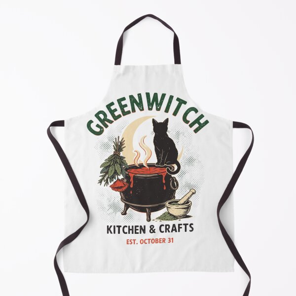 Item preview, Greenwitch Kitchen Witch Cauldron Halloween Design Graphic Tee v1 designed and sold by DarylWelsh2024.