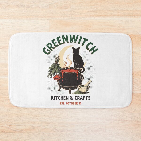 Item preview, Greenwitch Kitchen Witch Cauldron Halloween Design Graphic Tee v1 designed and sold by DarylWelsh2024.