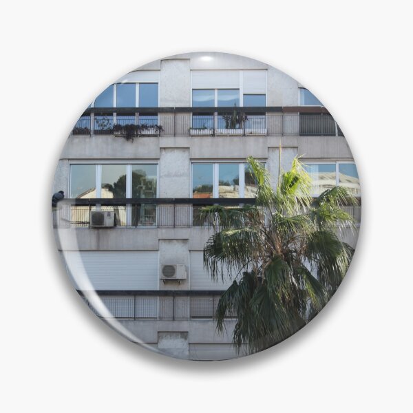 Item preview, Minimalist photograph of an urban building with a palm tree designed and sold by Guim-de-Pablos.