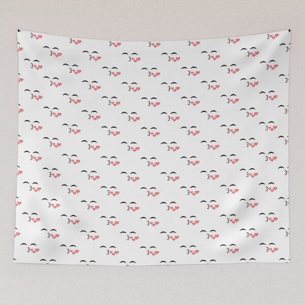 Item preview, Cute kawaii kissing hearts face pattern designed and sold by BlushyPrint.