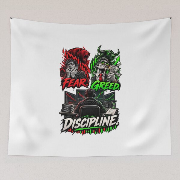 Item preview, Fear Greed Discipline Trading Psychology designed and sold by NovaMoodCo.