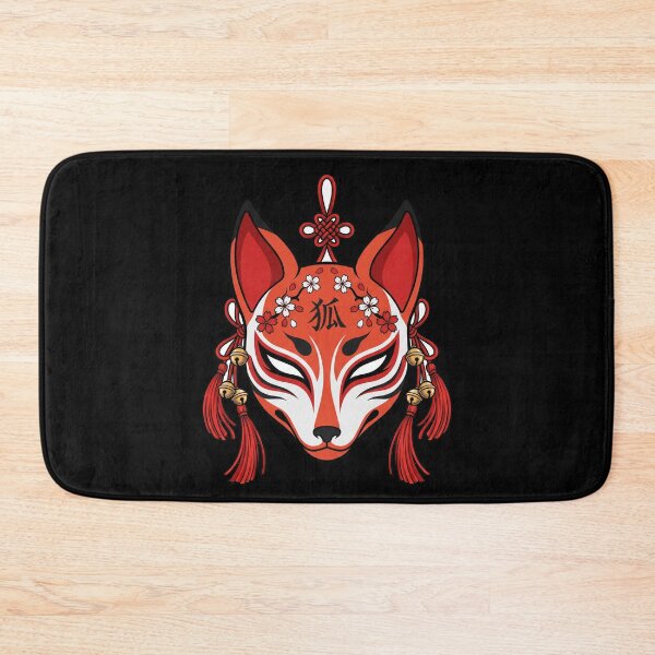 Item preview, Japanese Kitsune Fox Mask Sakura Blossom Red Tassel Yokai Aesthetic designed and sold by mood-draftsman.