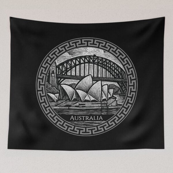Item preview, Australia Vintage Woodcut Art designed and sold by Thistle-TShop.