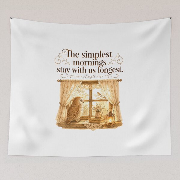 Item preview, The Simplest Mornings Stay With Us Longest Vintage Owl Window designed and sold by AQUILAKREO.