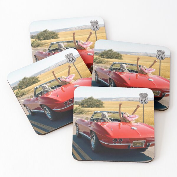 Item preview, Two Women in a 1966 Corvette Convertible on Route 66 designed and sold by Maria Dryfhout.