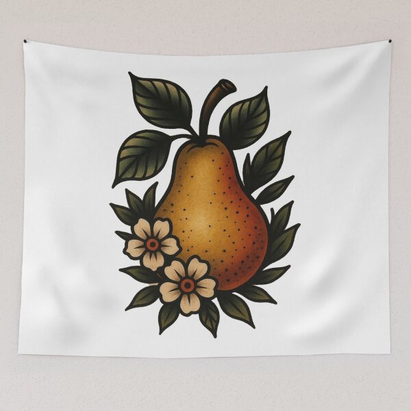 Item preview, Golden Pear with Blossoms and Leaves designed and sold by brastonvilager.