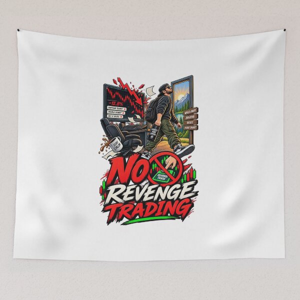 Item preview, No Revenge Trading Funny Trader Design designed and sold by NovaMoodCo.