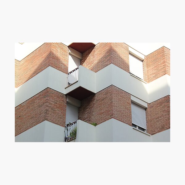 Item preview, Geometric Red Brick Balconies and Windows designed and sold by Guim-de-Pablos.