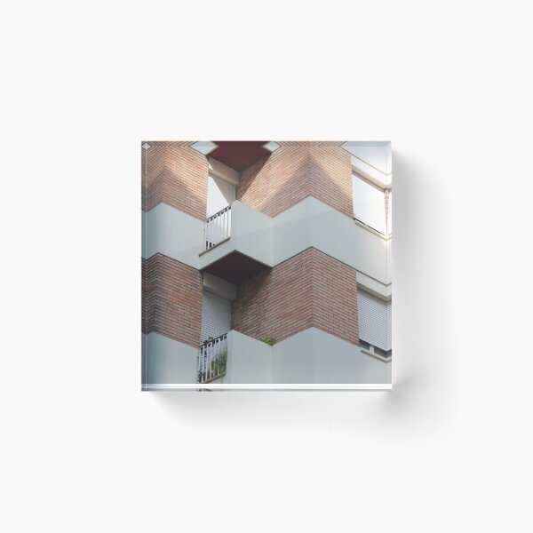 Item preview, Geometric Red Brick Balconies and Windows designed and sold by Guim-de-Pablos.