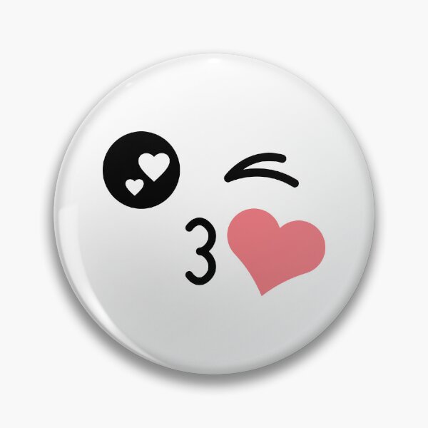 Item preview, Cute kawaii winky kissing heart face designed and sold by BlushyPrint.