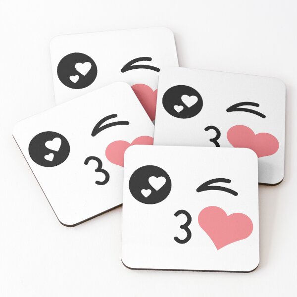 Item preview, Cute kawaii winky kissing heart face designed and sold by BlushyPrint.