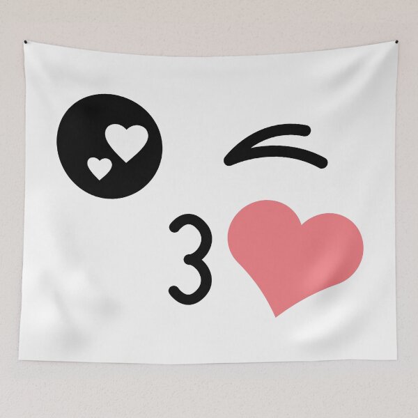 Item preview, Cute kawaii winky kissing heart face designed and sold by BlushyPrint.