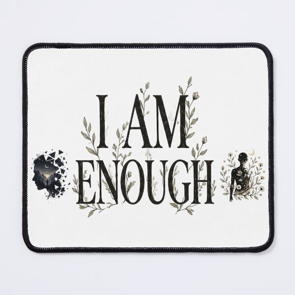 Item preview, I AM ENOUGH - Self Worth & Mental Health Minimalist Design designed and sold by MJ Fan 1996.