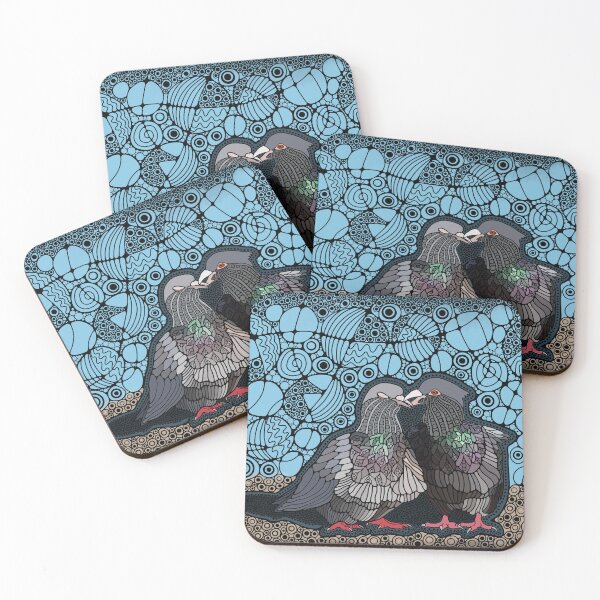 Item preview, two pigeons are kissing designed and sold by Neurokreska.