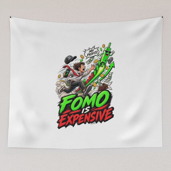 Item preview, FOMO Is Expensive Funny Trading Design designed and sold by NovaMoodCo.