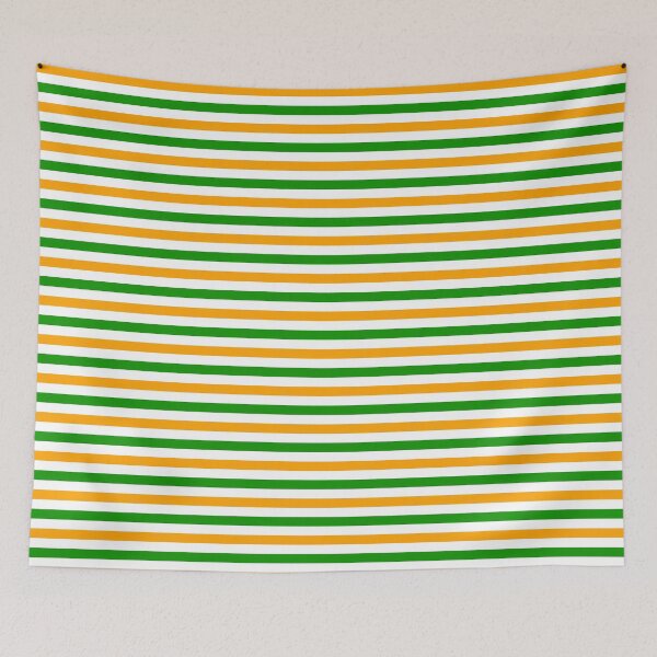 Item preview, Yellow And Green Stripes Design White designed and sold by PatternTitan.