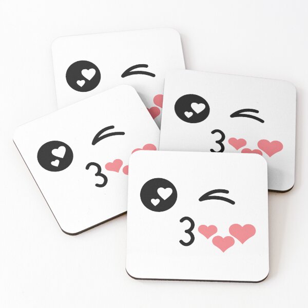 Item preview, Cute kawaii winky kissing hearts face designed and sold by BlushyPrint.