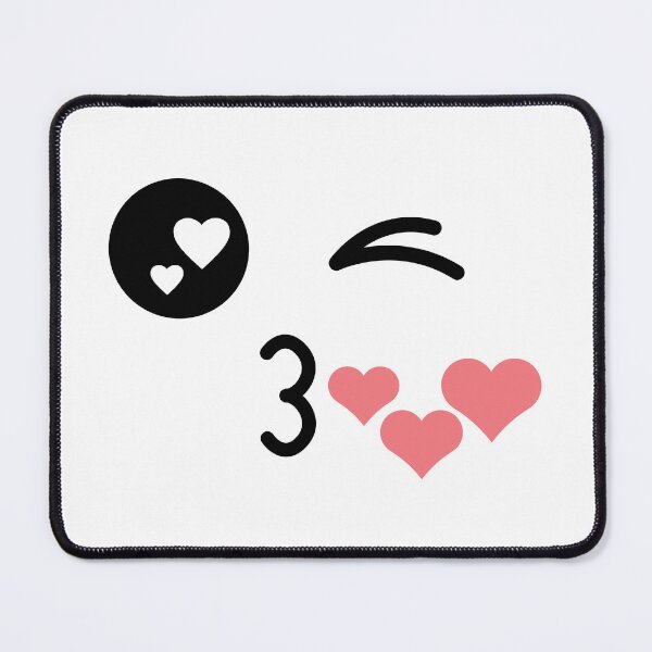 Item preview, Cute kawaii winky kissing hearts face designed and sold by BlushyPrint.