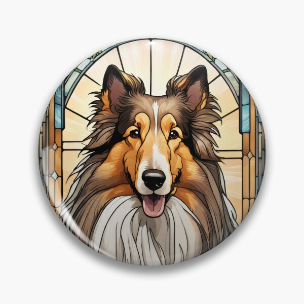 Item preview, Rough Collie Stained Glass Portrait Art designed and sold by pinkal.