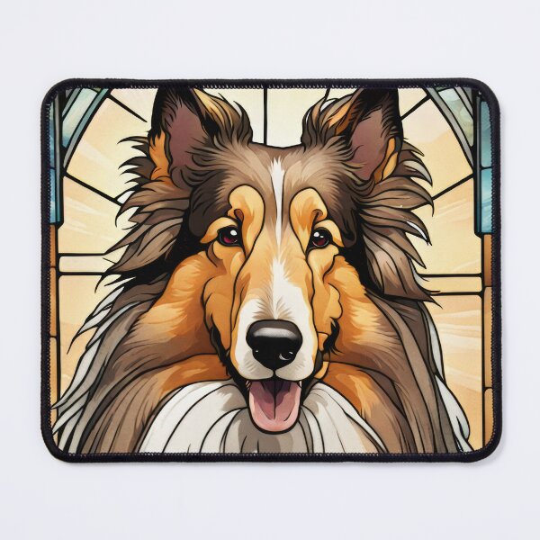 Item preview, Rough Collie Stained Glass Portrait Art designed and sold by pinkal.