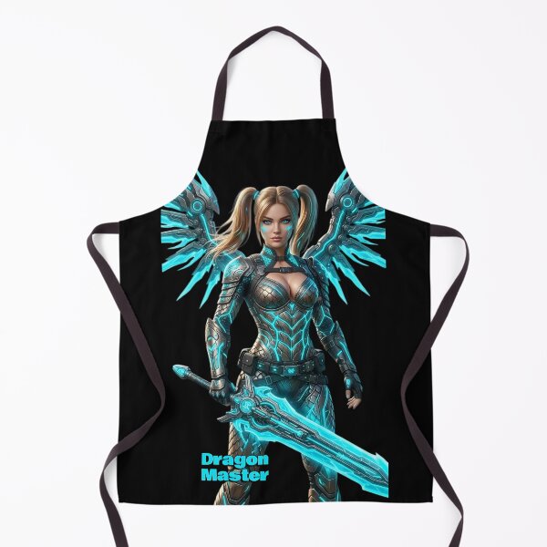Artikelvorschau, Cyber-Drachenmeisterin – Neonblaues Cyberpunk-Anime-Kriegermädchen entworfen und verkauft von EvolutionMerch.