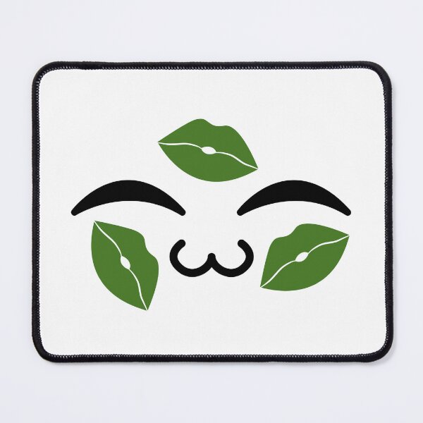 Item preview, Cute kawaii uwu green kiss marks face designed and sold by BlushyPrint.