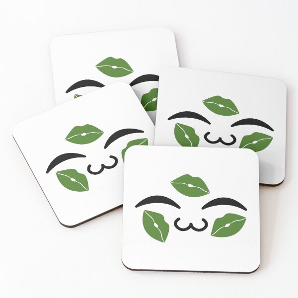 Item preview, Cute kawaii uwu green kiss marks face designed and sold by BlushyPrint.
