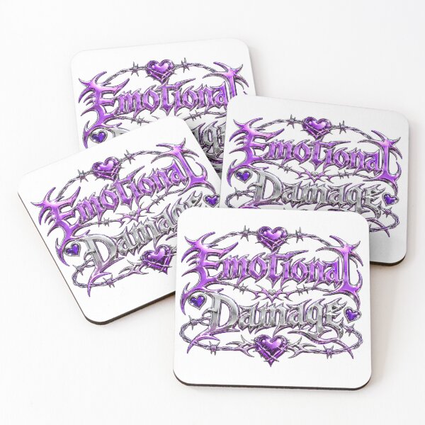 Item preview, Emotional Damage Chrome Y2K Tribal Text designed and sold by StaticHeart2000.