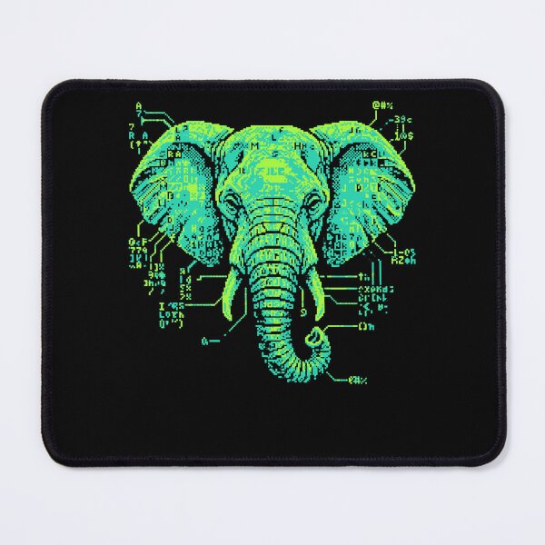 Item preview, ASCII Elephant Pixel Art Tech Head designed and sold by d247.