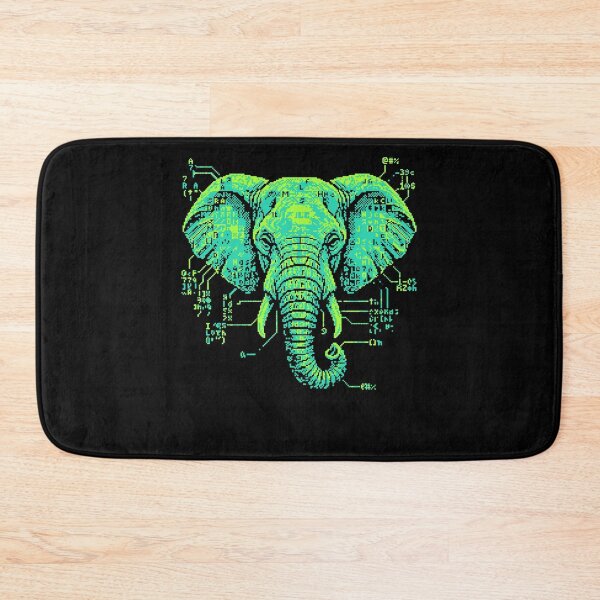 Item preview, ASCII Elephant Pixel Art Tech Head designed and sold by d247.