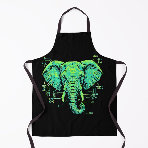 Item preview, ASCII Elephant Pixel Art Tech Head designed and sold by d247.