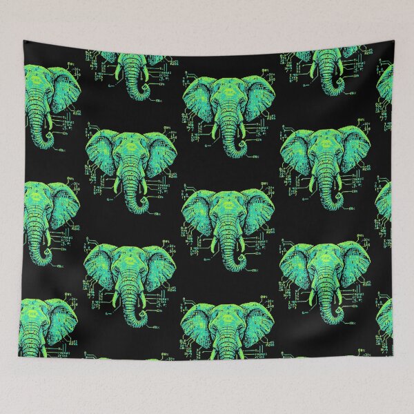 Item preview, ASCII Elephant Pixel Art Tech Head designed and sold by d247.