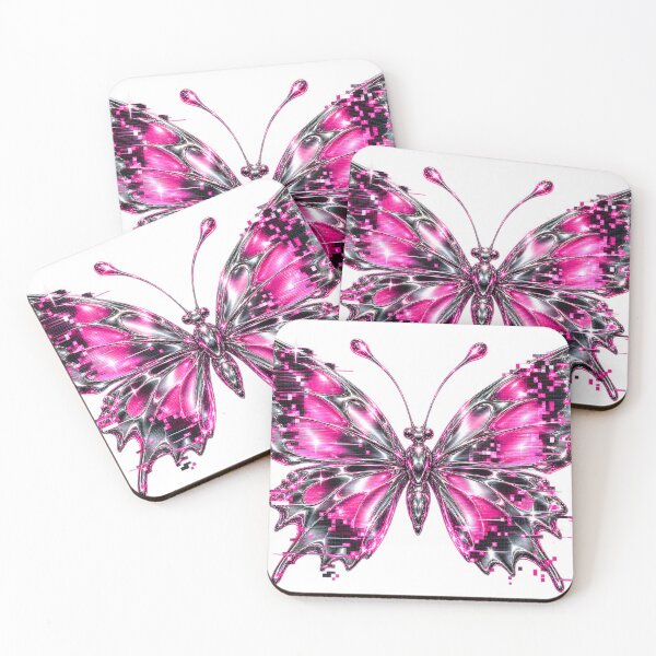 Item preview, Glitch Butterfly Y2K Cybercore Scanline Design designed and sold by StaticHeart2000.