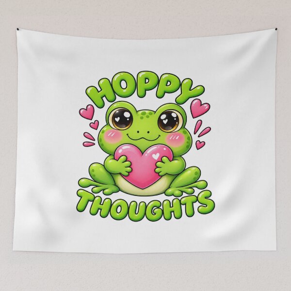 Item preview, Hoppy Thoughts – Cute Kawaii Frog designed and sold by StickyDelights.