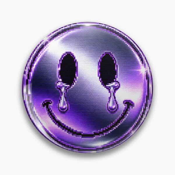 Item preview, Crying Pixel Smiley Y2K Chrome Design designed and sold by StaticHeart2000.