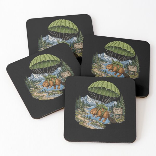 Item preview, Vintage Parachuting Beaver McCall Idaho Nature Graphic  designed and sold by MatherFisher.