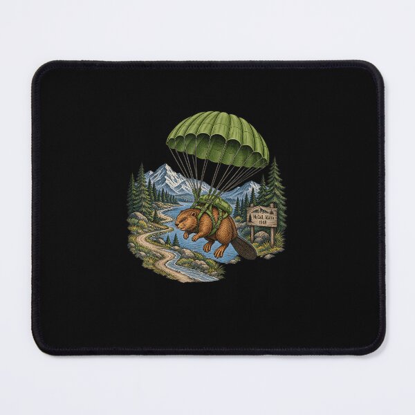 Item preview, Vintage Parachuting Beaver McCall Idaho Nature Graphic  designed and sold by MatherFisher.