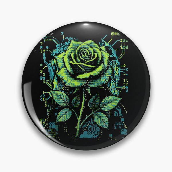 Artikelvorschau, ASCII Rose Cyber Glitch Floral Tech Bloom entworfen und verkauft von d247.