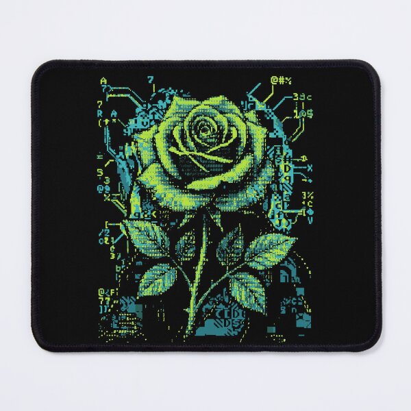 Item preview, ASCII Rose Cyber Glitch Floral Tech Bloom designed and sold by d247.
