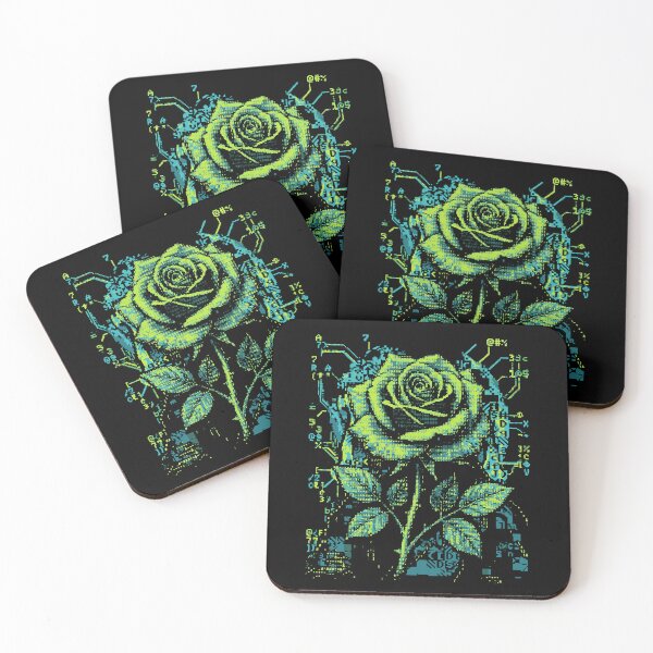 Artikelvorschau, ASCII Rose Cyber Glitch Floral Tech Bloom entworfen und verkauft von d247.