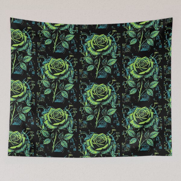 Item preview, ASCII Rose Cyber Glitch Floral Tech Bloom designed and sold by d247.